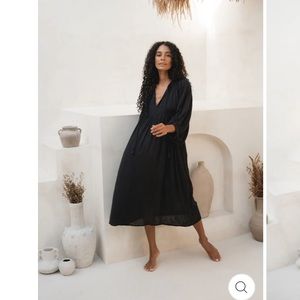 Daughters of India Kyra MIDI Dress in Black XS